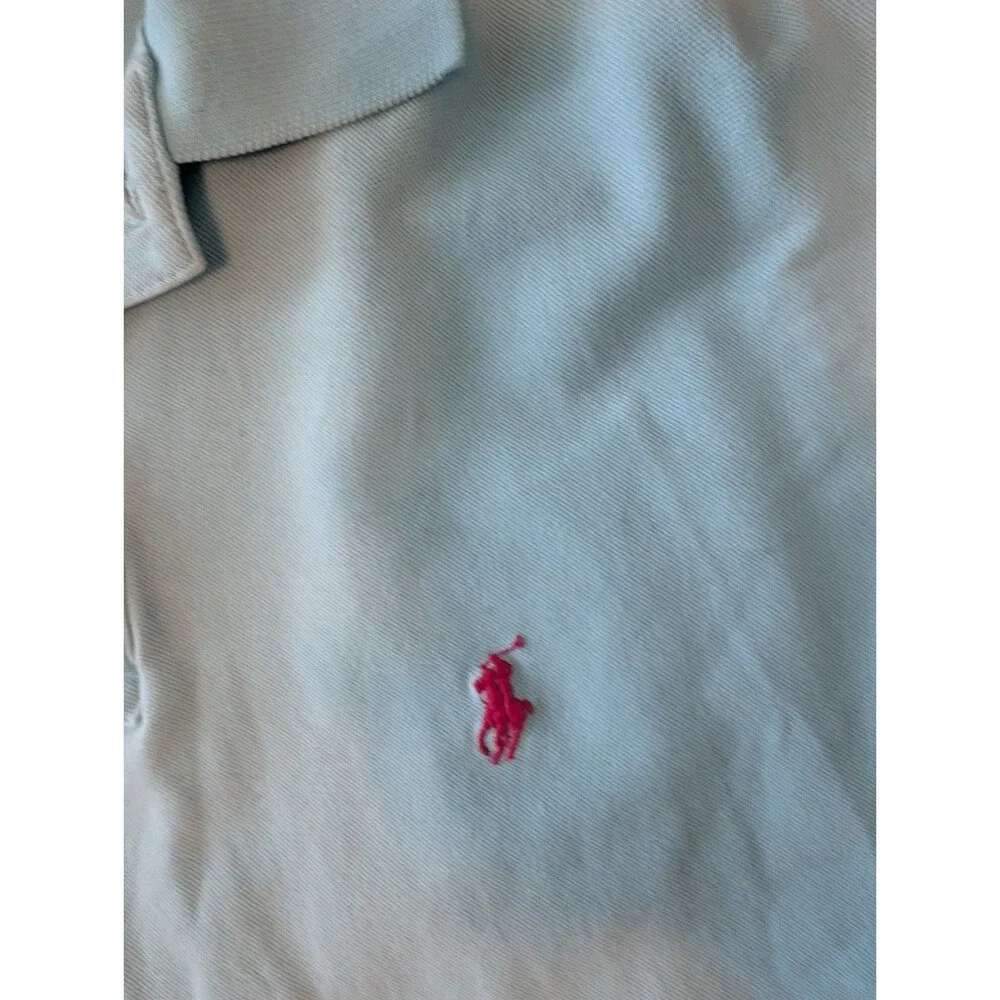 Polo Ralph Lauren Men's Polo Light Blue With Pink Shirt Size L
